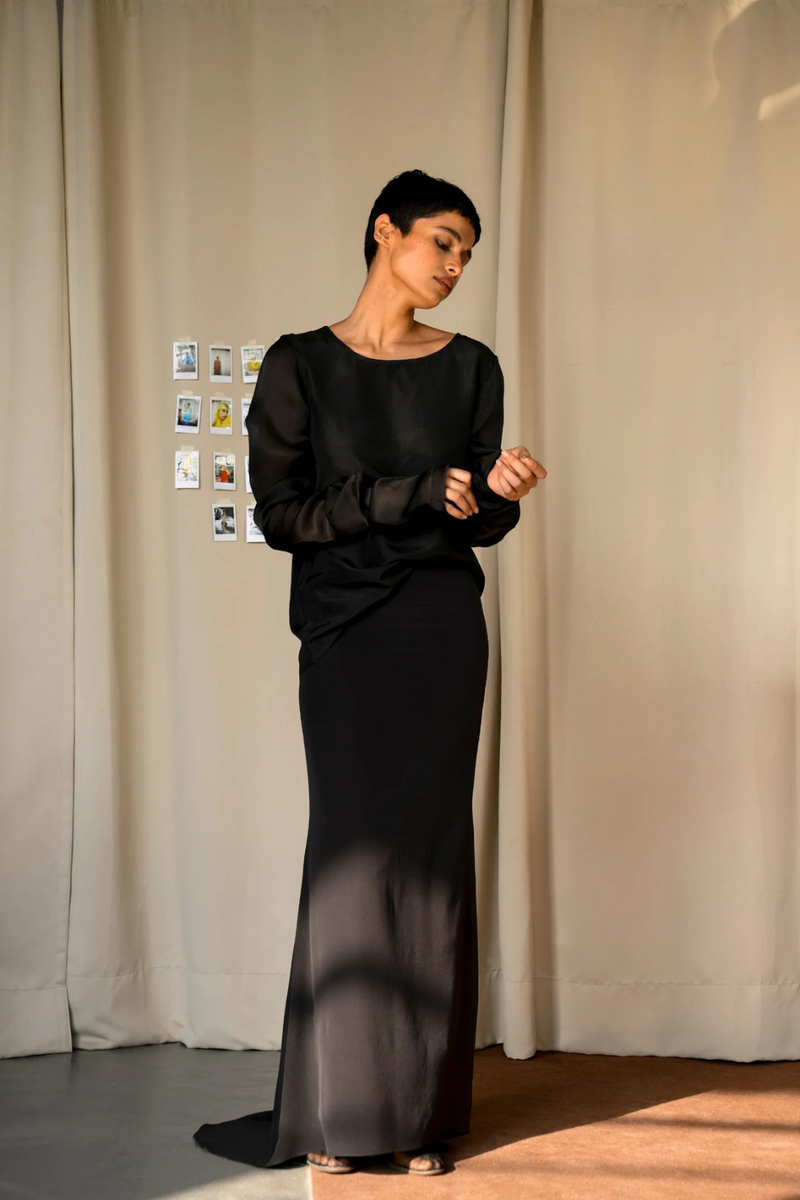 FREYA TRAIL SKIRT SET silk Buy FREYA TRAIL SKIRT SET from C&W | Co-Ord Sets for Women by Ituvana in black color for women in Singapore