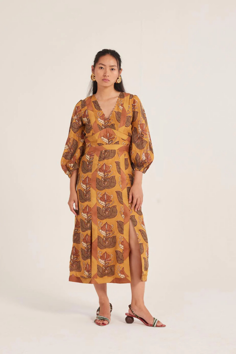 Dani Peasant Dress silk by JodiLife for women in Singapore