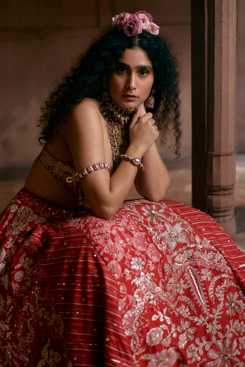 PH-2484 
Lehenga 
Blouse 
Dupatta Set by Paulmi & Harsh for women in Singapore