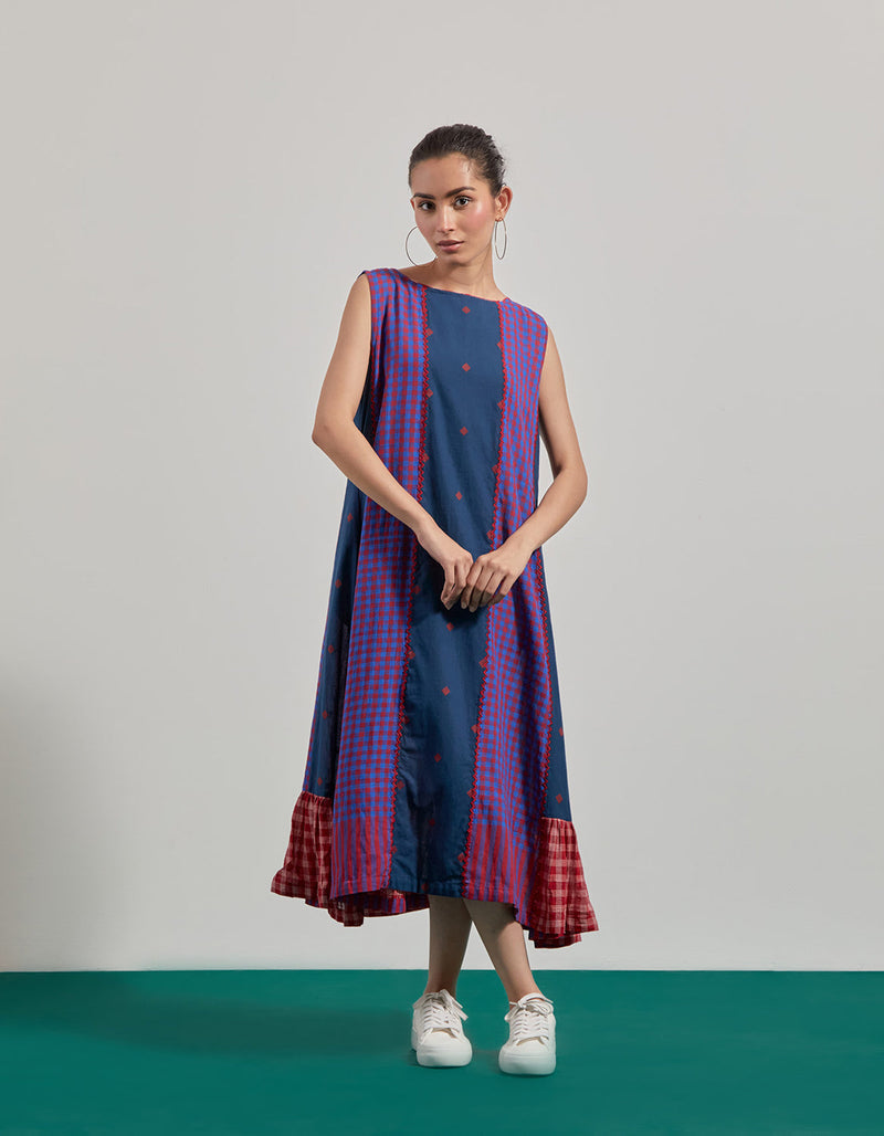 Elysian True Blue Dress gamcha dress by 145 East in blue, purple for women in Singapore