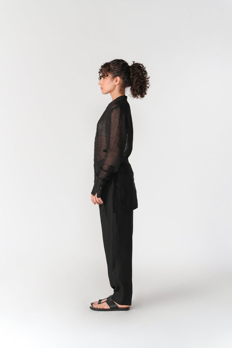 Single Pleat Barrel Pants pant/trouser by Turn Black in black for women in Singapore