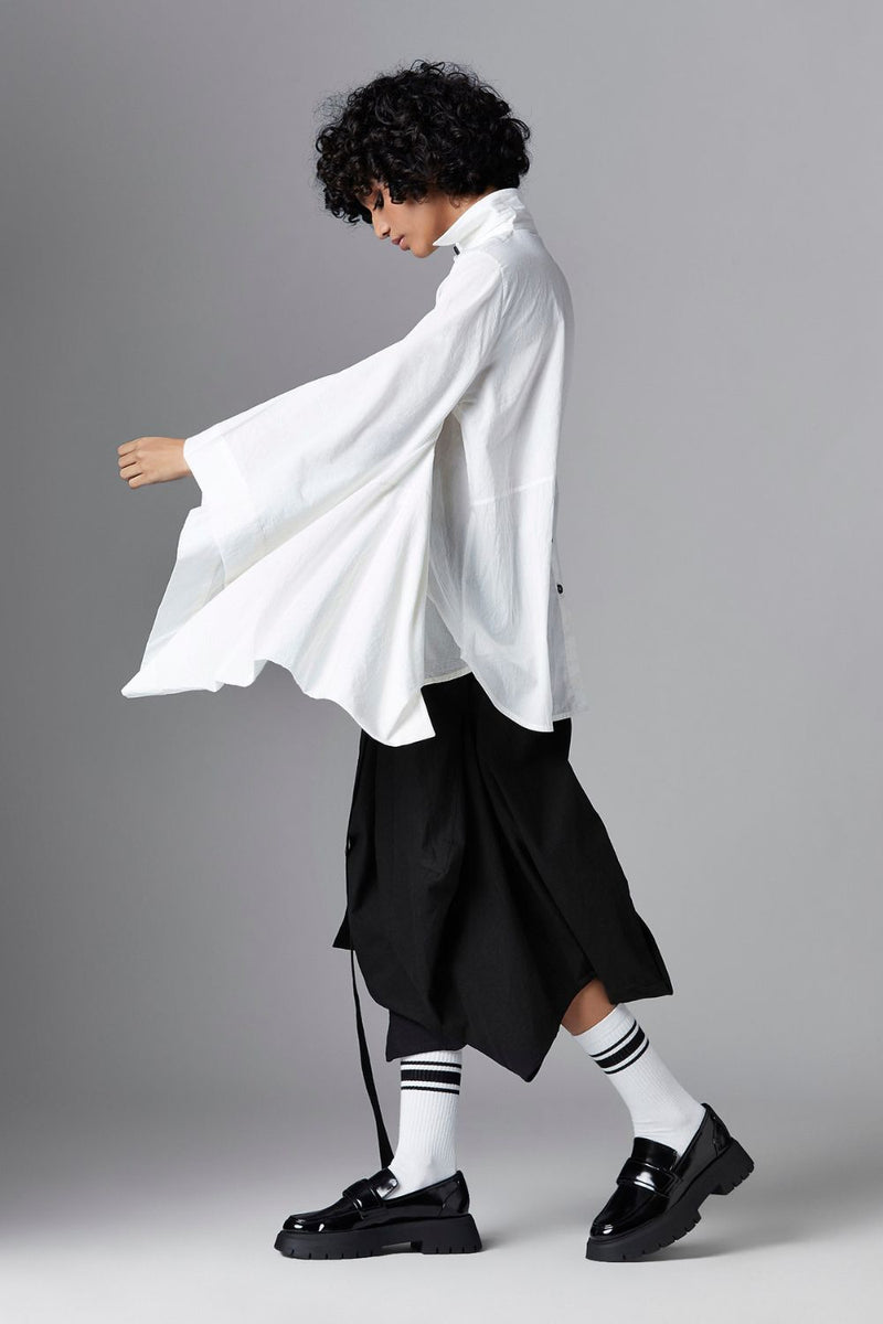 STELLA SHIRT cotton Tops and Shirts by Chola in white color for women in Singapore