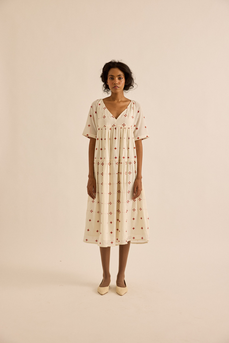 Starveil Dress mul dress by Khara Kapas in off-white for women in Singapore