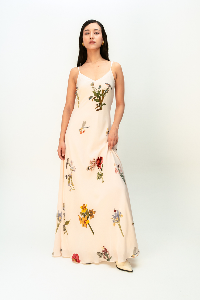 Dandelion Drift Dress crepe dress by Ode to Odd in blush pink for women in Singapore
