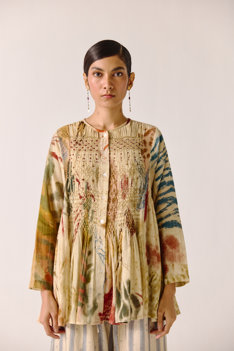 Frida Top - Abstract cotton by CORD for women in Singapore