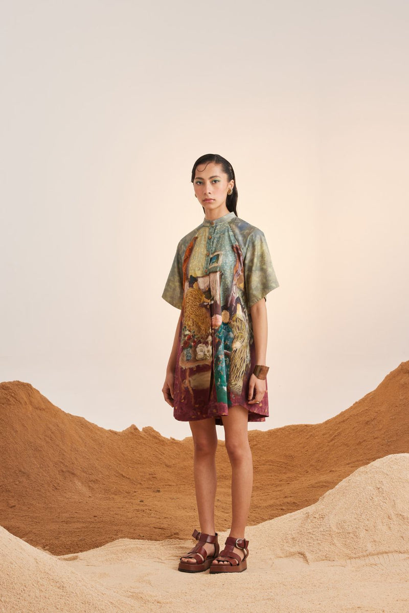 A-Line Dress -High Tea satin Dress by CORD for women in Singapore