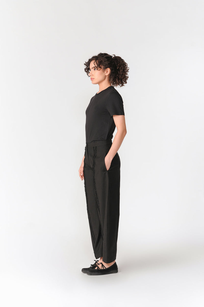 Single Pleat Barrel Pants pant/trouser by Turn Black in black for women in Singapore