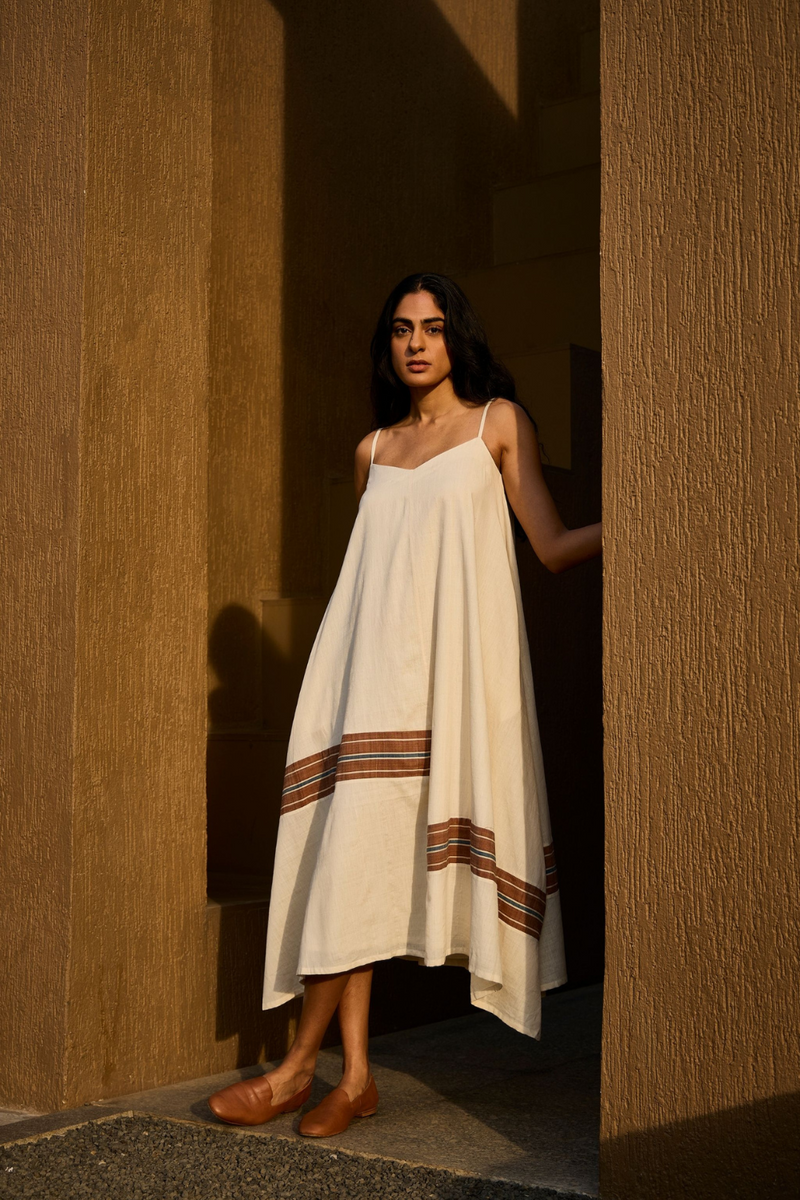 Jane Handwoven Striped Maxi Dress cotton by The Summer House in multi color for women in Singapore