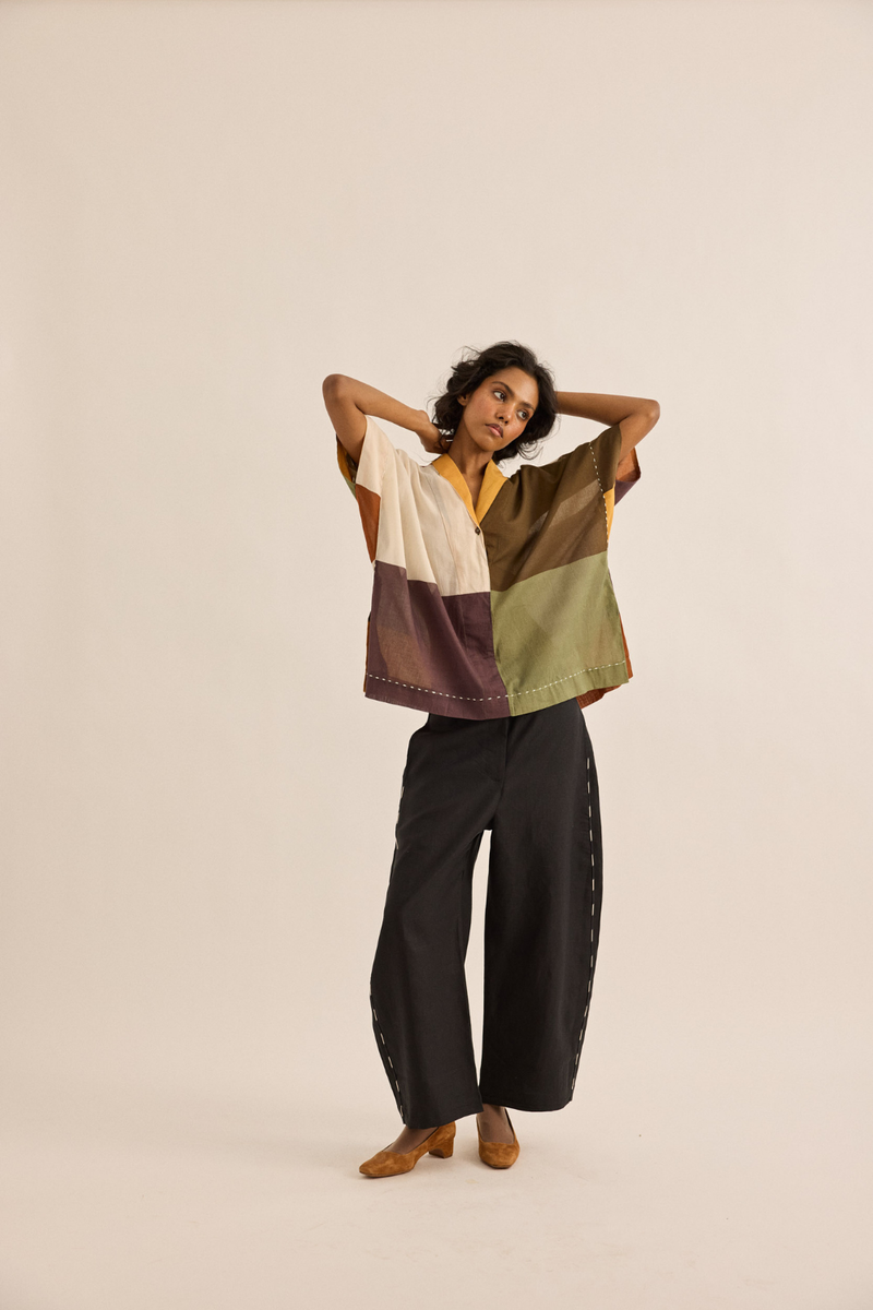 Kohl Pants linen pant/trouser by Khara Kapas in black for women in Singapore