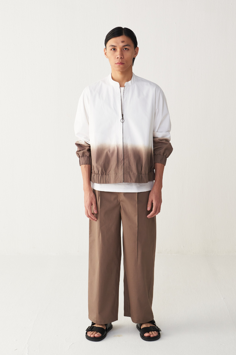 DIP DYE BOMBER JACKET poplin by THREE Men in white color for men in Singapore
