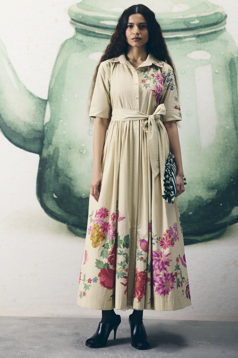 PHSPOP26-13 PH-4009 MOONFLOWER TIE DRESS-SIZE M