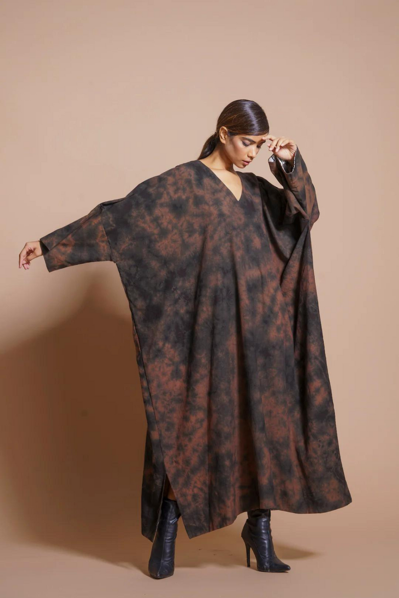 Truffle Dress cotton matty dresses by Stoique in brown for women in Singapore