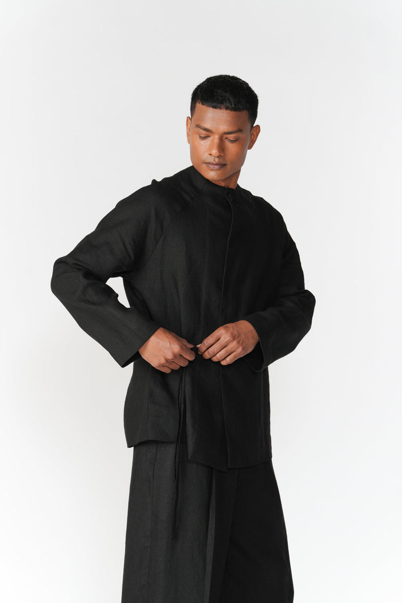 Tattva Set co-ord set by Turn Black in black for men in Singapore