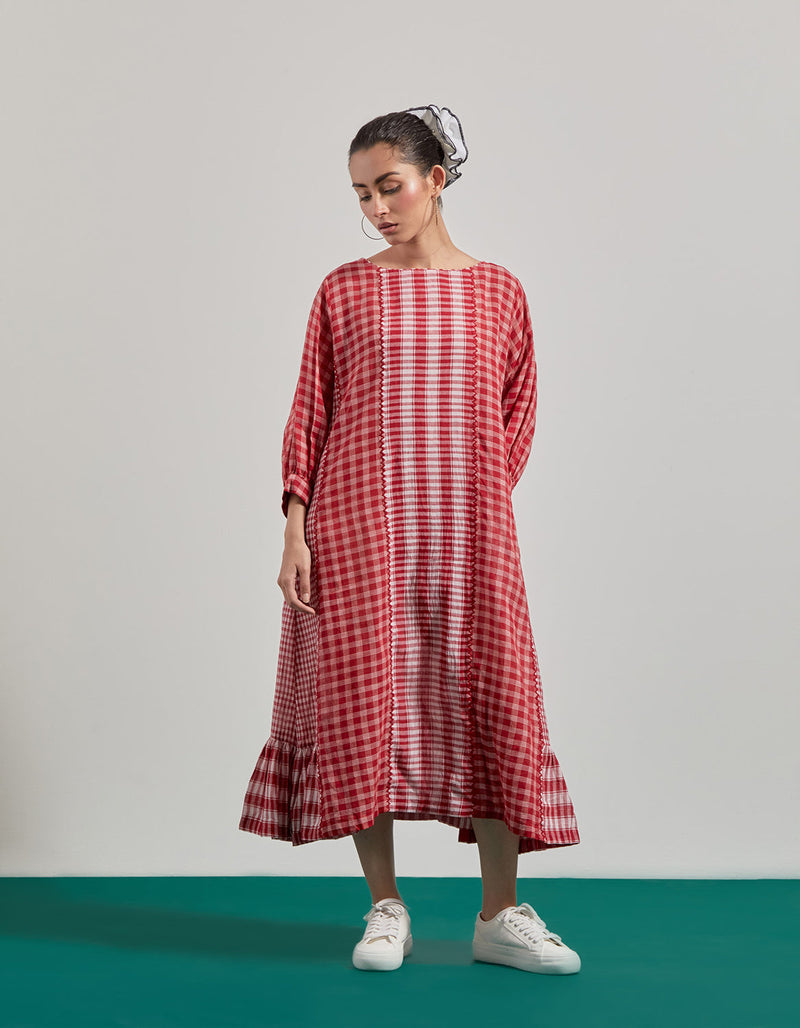 Elysian Red Dress gamcha dress by 145 East in red for women in Singapore