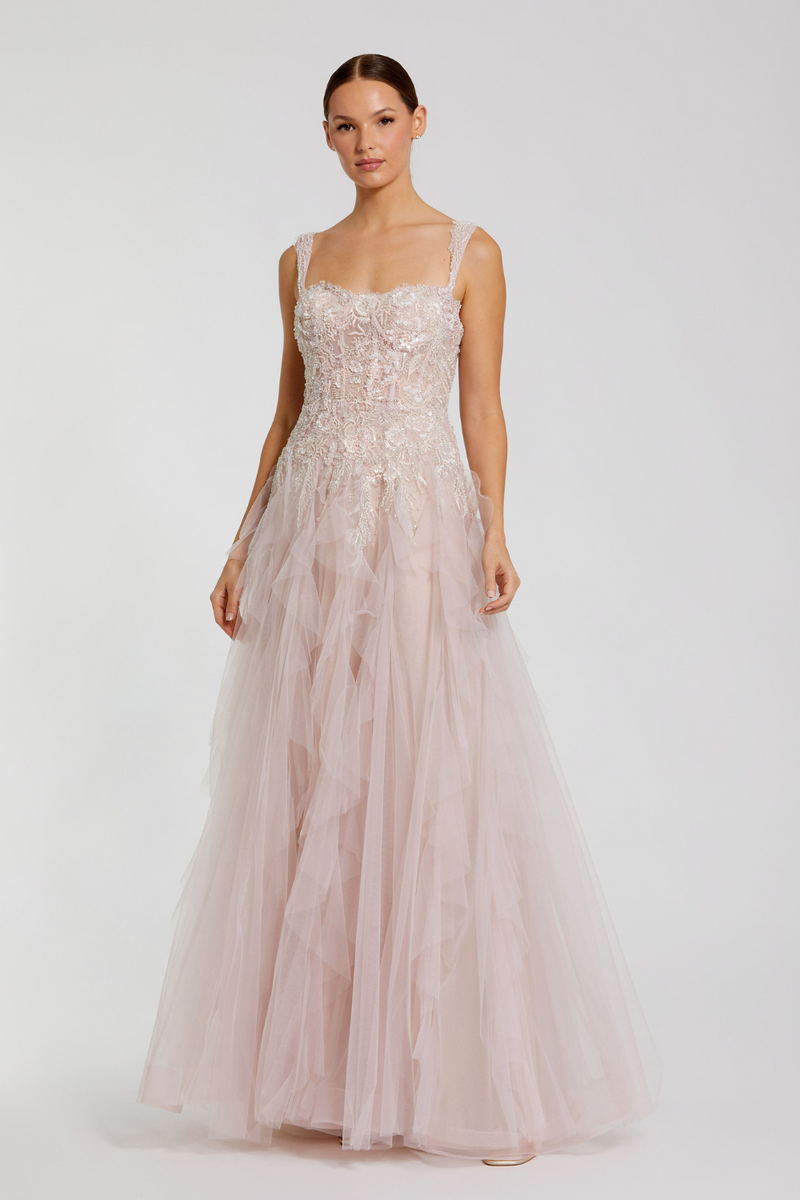 21095-Ruffle Skirt-Porcelain Multi mul by Mac Duggal in multi color for women in Singapore
