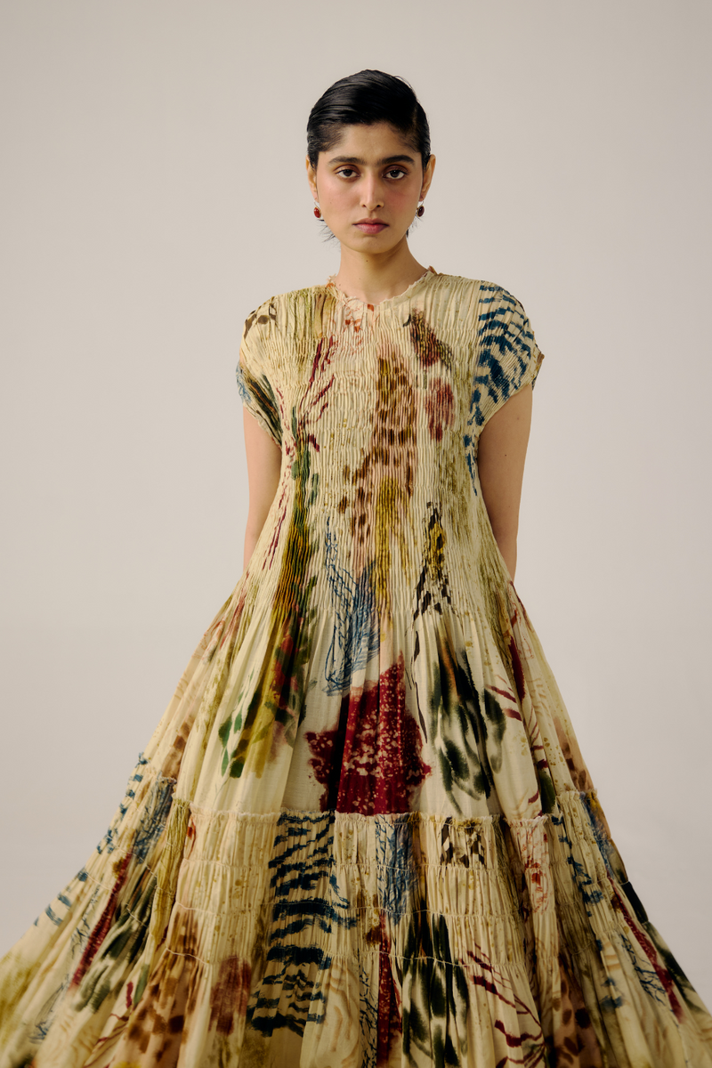 July Dress - Abstract linen by CORD for women in Singapore