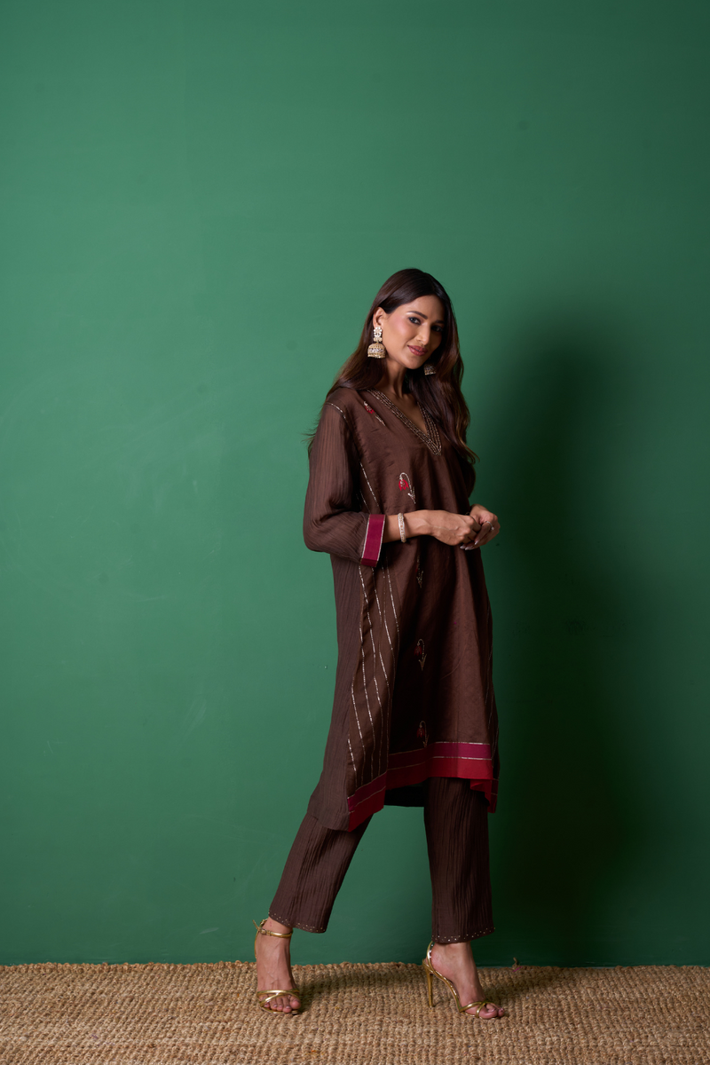 Glee Kurta Set - Brown