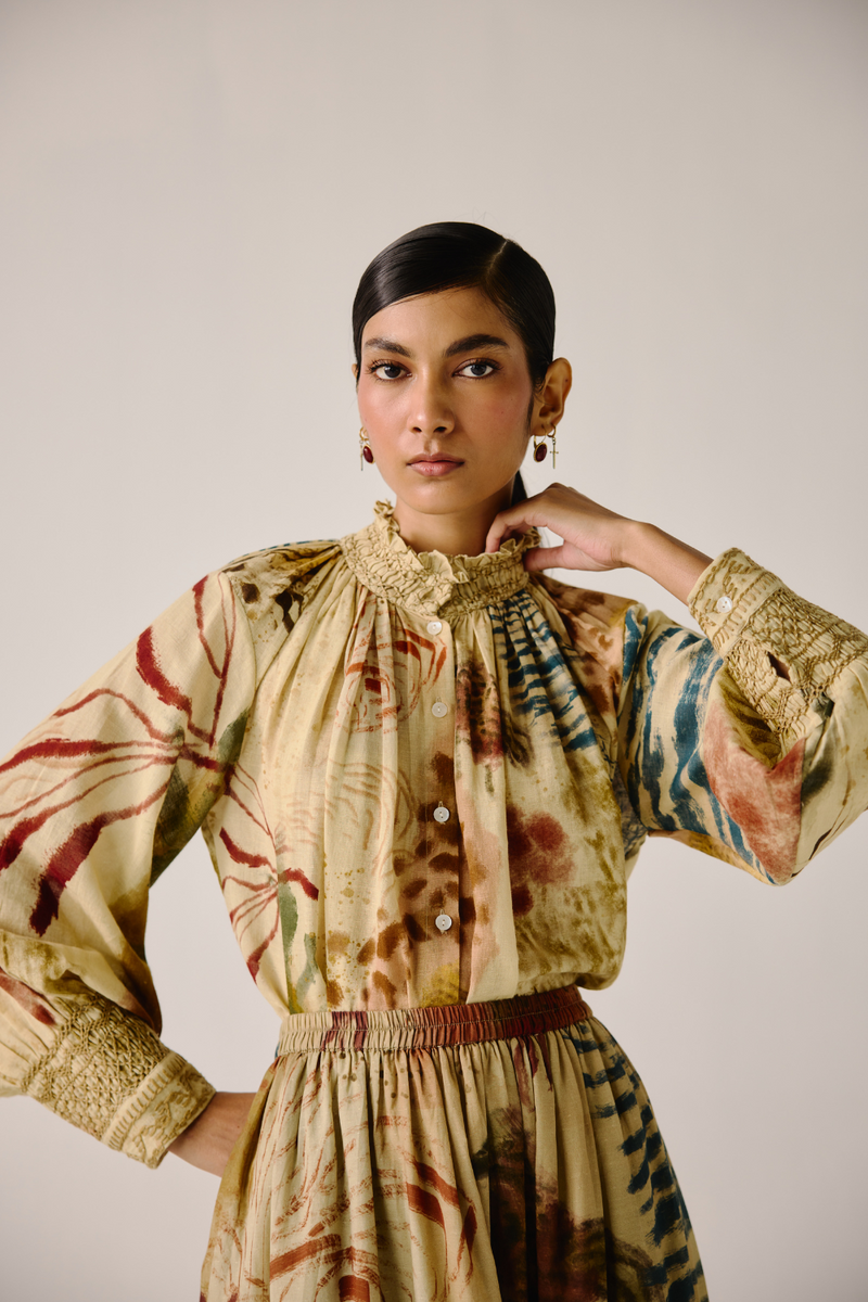 Farmer Top - Abstract cotton by CORD for women in Singapore