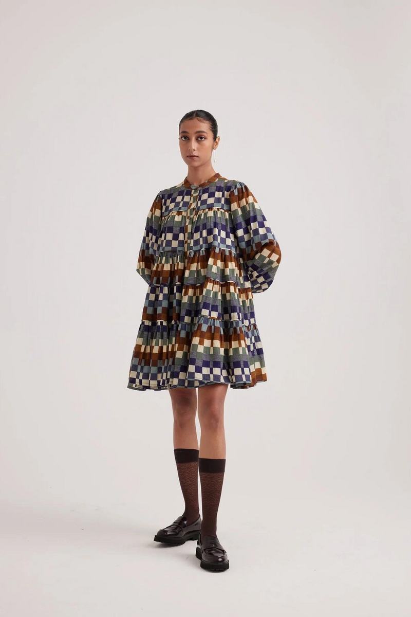 Tier Dress-Checkers cotton by CORD for women in Singapore
