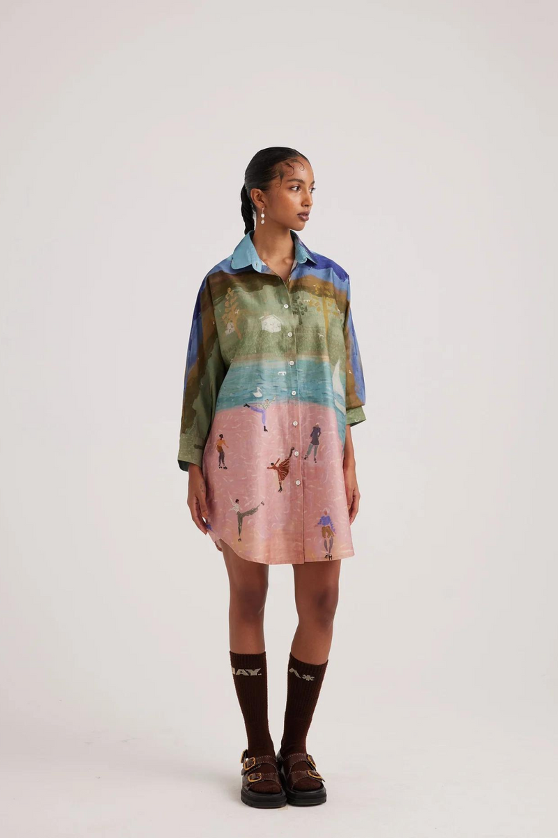 Como Long Shirt-Skater satin by CORD for women in Singapore