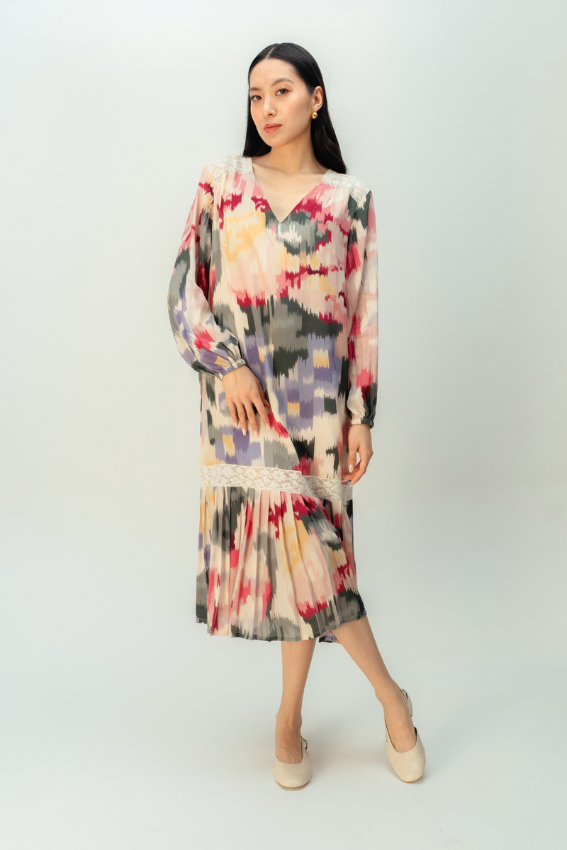 POWDER ROSE DRESS crepe dress by Ode to Odd in multi for women in Singapore