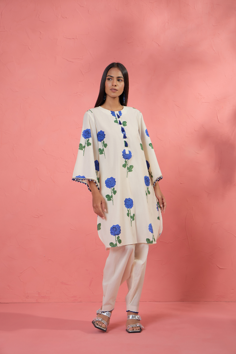 Fi Rose Set 4 cotton cambric light kurta set by AAVIDI in multicolor for women in Singapore