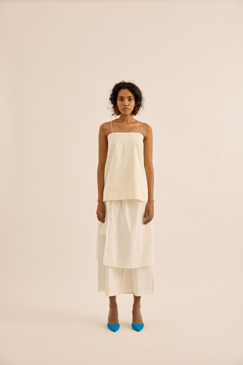 Casper Top mul top/shirt by Khara Kapas in ivory for women in Singapore