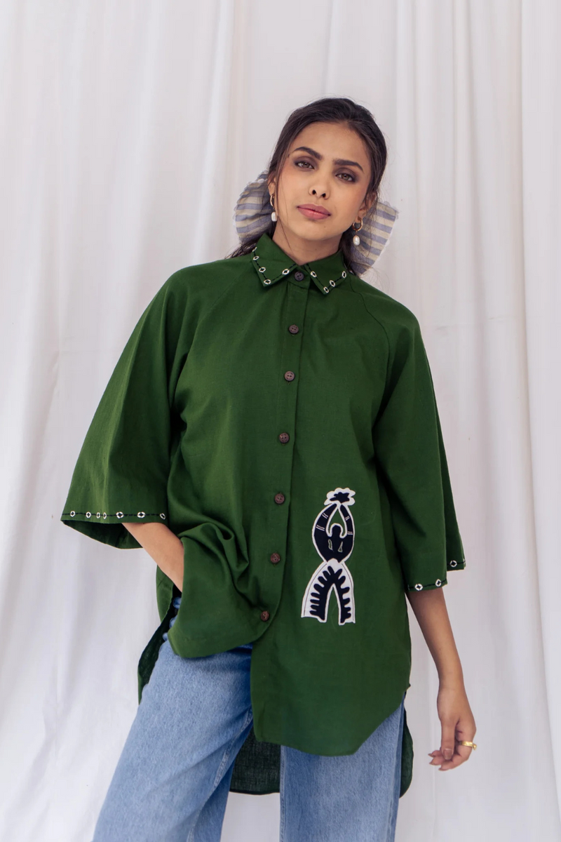 Zuri Handloom Shirt cotton by JodiLife for women in Singapore