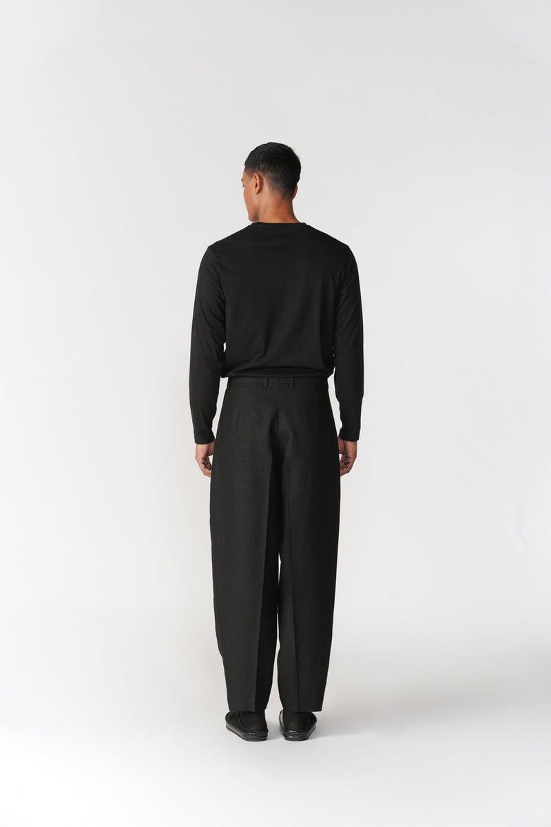 Knife Pleat Barrel Pants pant/trouser by Turn Black in black for men in Singapore