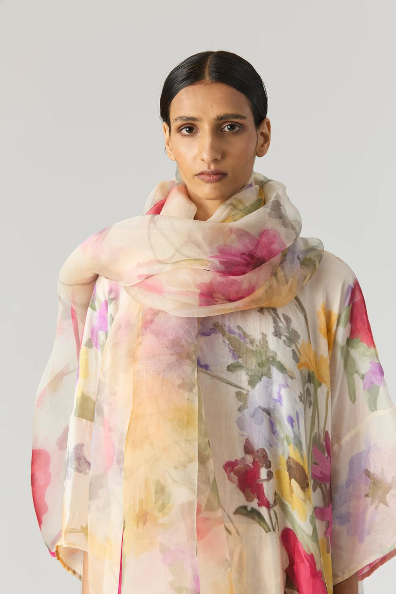 MARIA DUPATTA organza by Yam in white color for women in Singapore