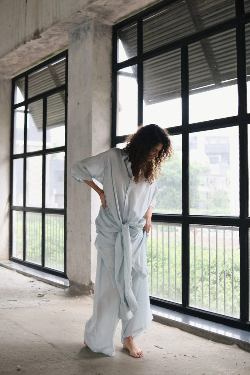 Roha Shirt Set silk Buy Roha Shirt Set from C&W | Co-Ord Sets for Women by Ituvana for women in Singapore