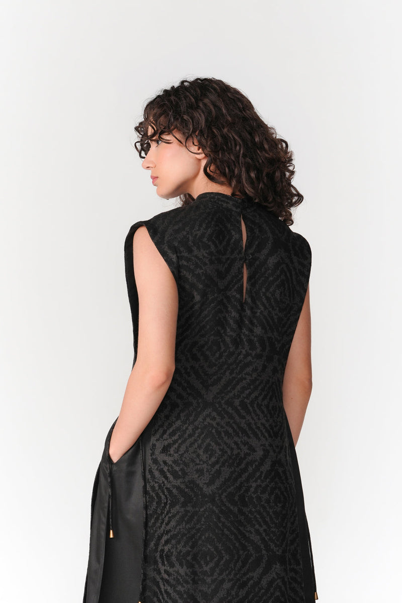 Layered Chenille Dress dress by Turn Black in black for women in Singapore