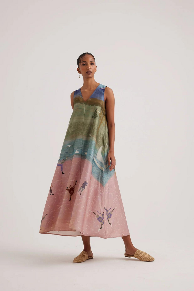 Ravine Dress-Skater satin by CORD for women in Singapore