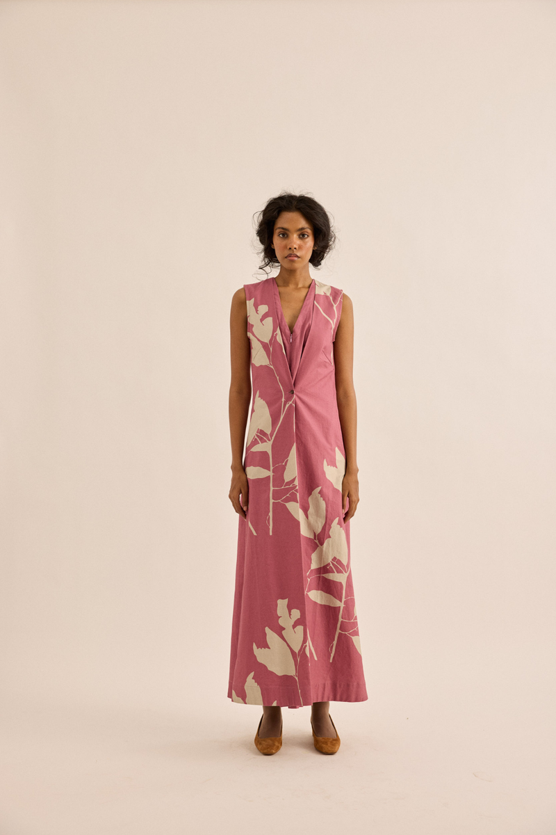 Dalia Jumpsuit oxford jumpsuit by Khara Kapas in rose pink for women in Singapore