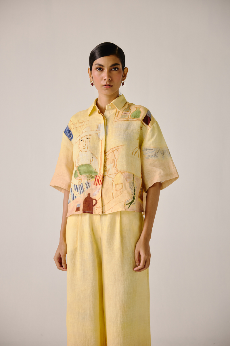 Ava Shirt - Fisherman Ombre linen by CORD for women in Singapore