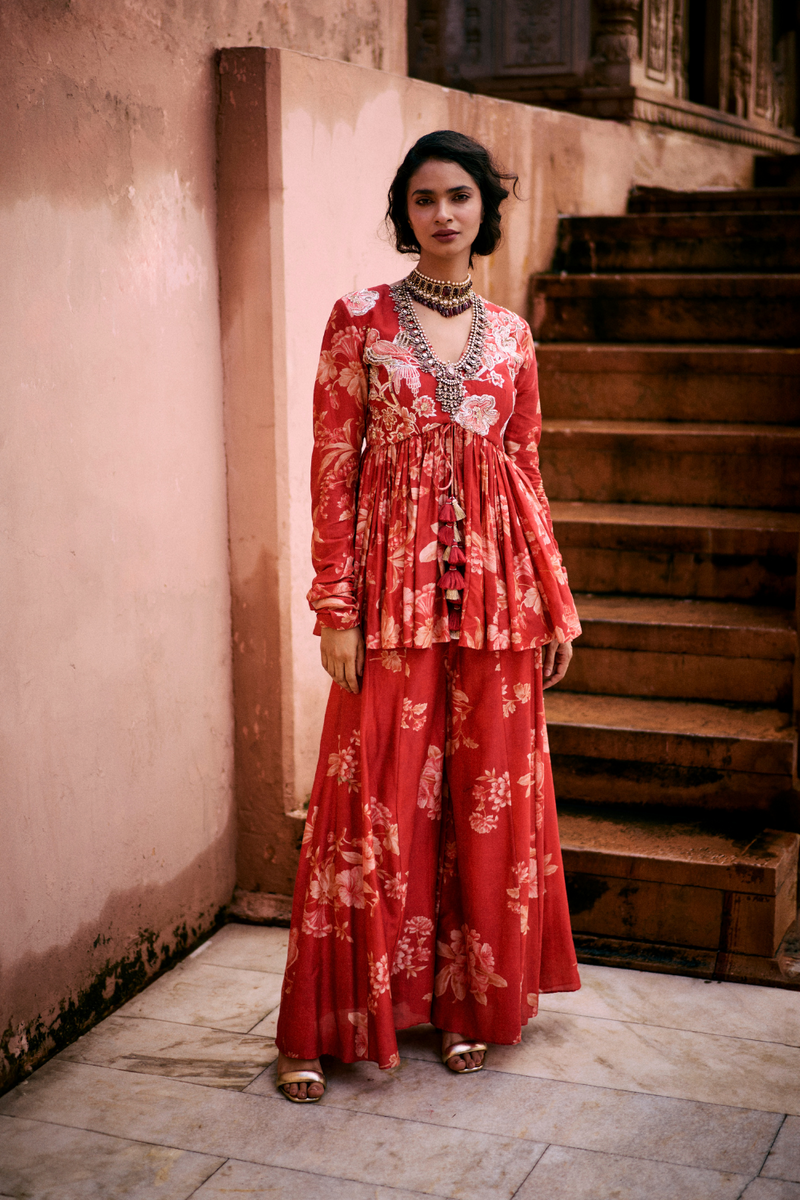 PH-2481 
Peplum 
Plazzoo Set by Paulmi & Harsh for women in Singapore