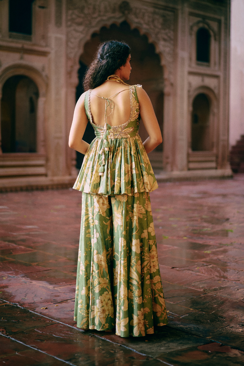 PH-2474 
Peplum 
Palazoo Set by Paulmi & Harsh for women in Singapore