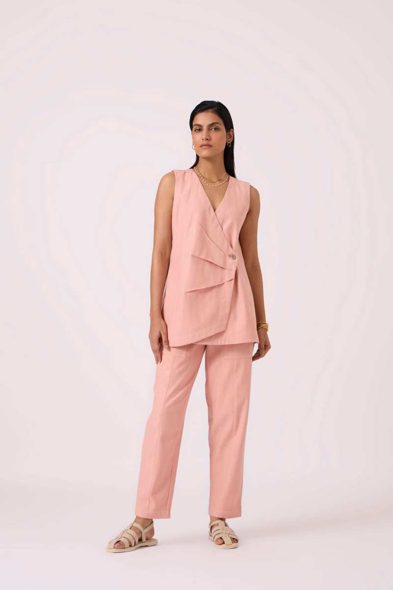 Karenin Pink Handwoven Top cotton by The Summer House in pink color for women in Singapore