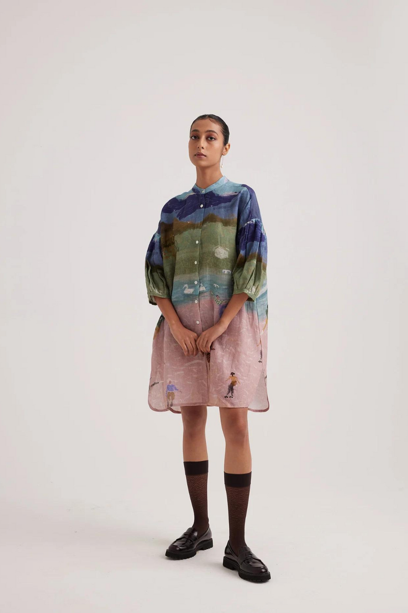 Oracle Tunic-Skater linen by CORD for women in Singapore