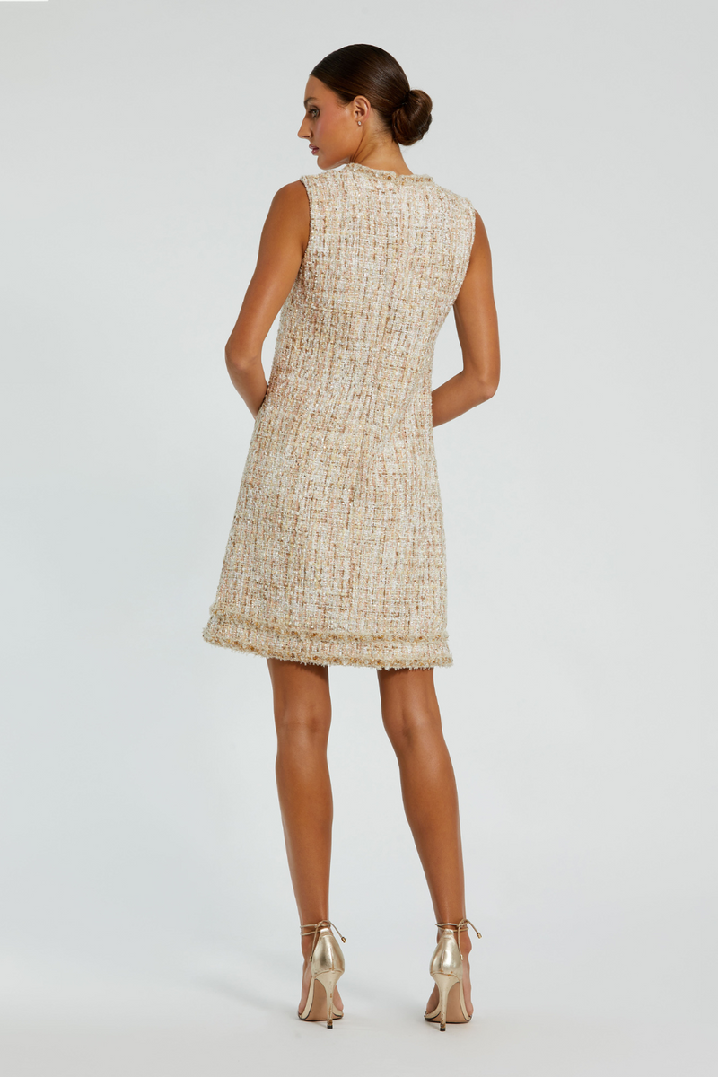 20795- Shift Dress-Blush by Mac Duggal in blush color for women in Singapore