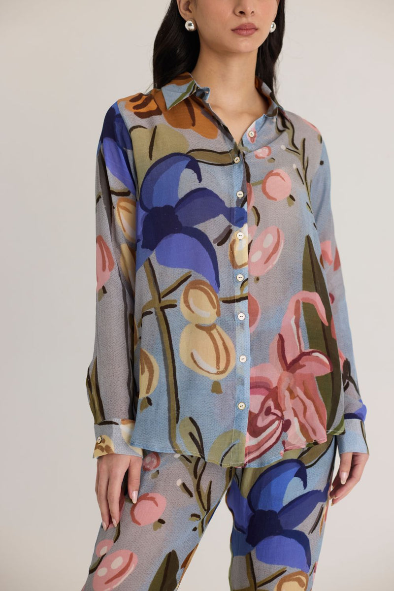 NICO CO-ORD SET by Yam in blue color for women in Singapore