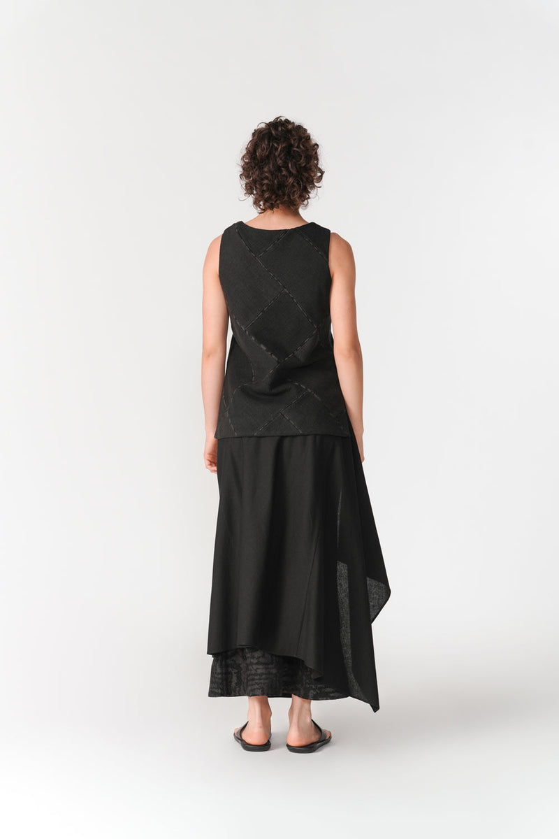 Midi Layered Bias Skirt skirt by Turn Black in black for women in Singapore