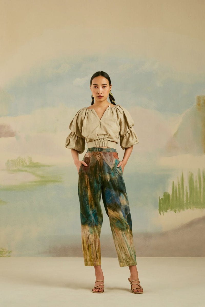 Top Stitch Pants - Valley cotton Bottoms by CORD for women in Singapore