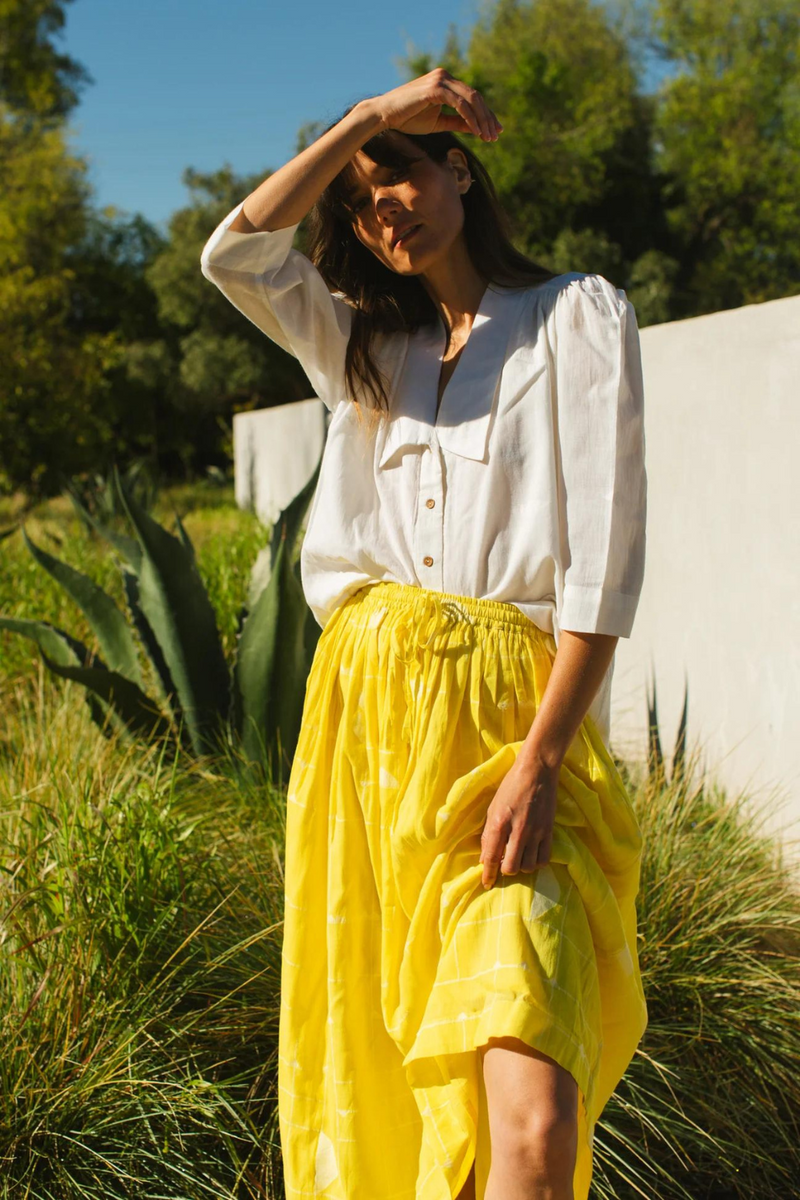 Antique Blouse / Vintage Blouse-White 100% cotton by World of Crow in white color for women in Singapore