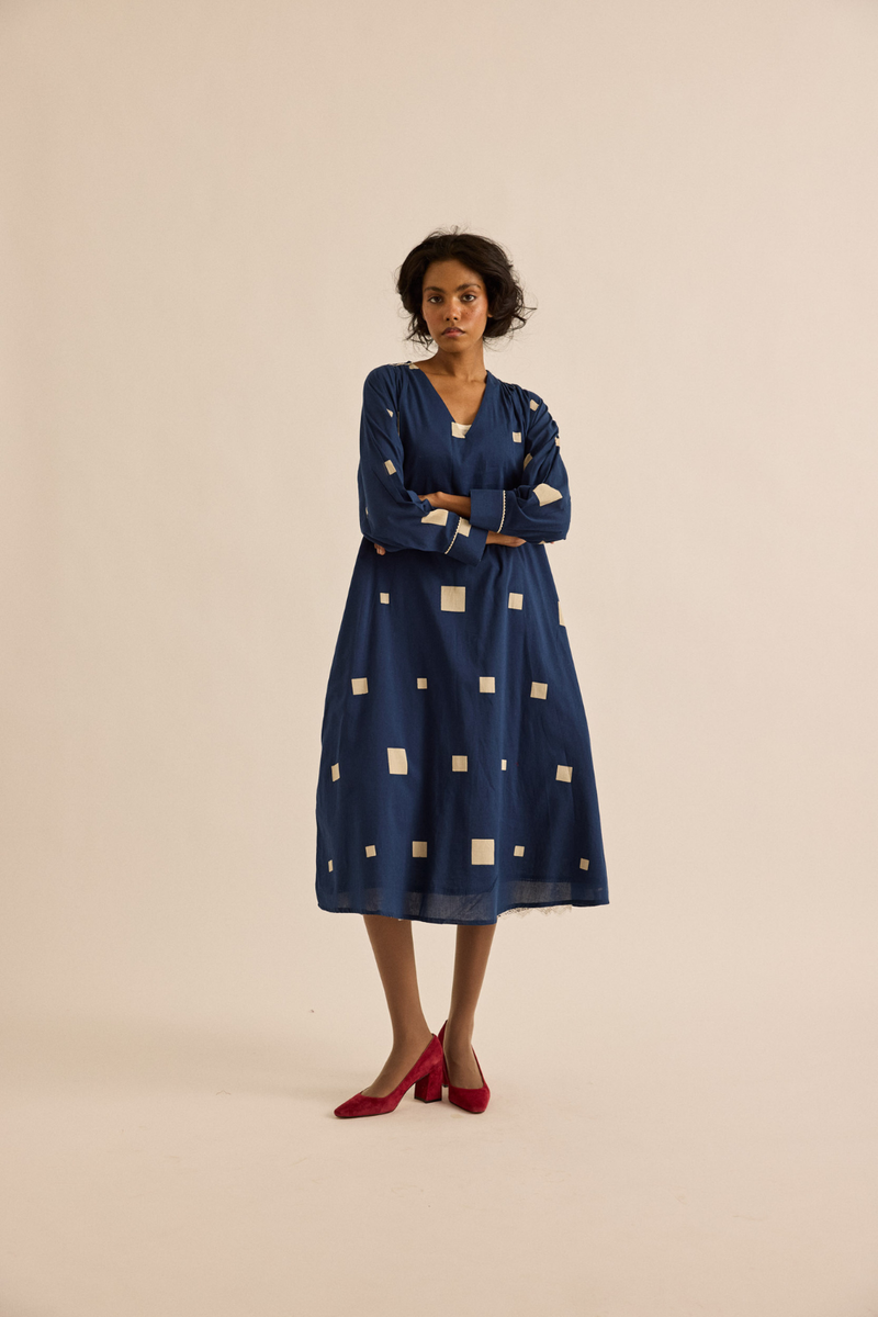 Azul Dress mul dress by Khara Kapas in dark blue for women in Singapore