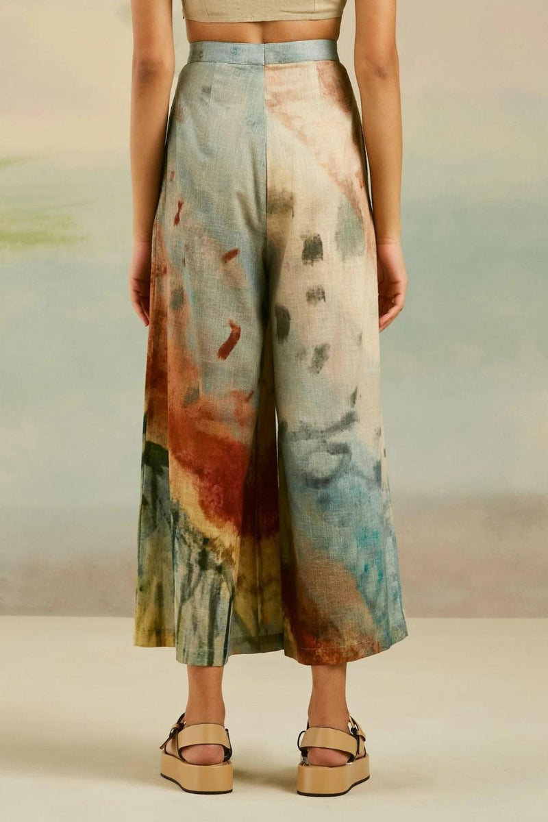 Wide Leg Pants - Valley linen Bottoms by CORD for women in Singapore