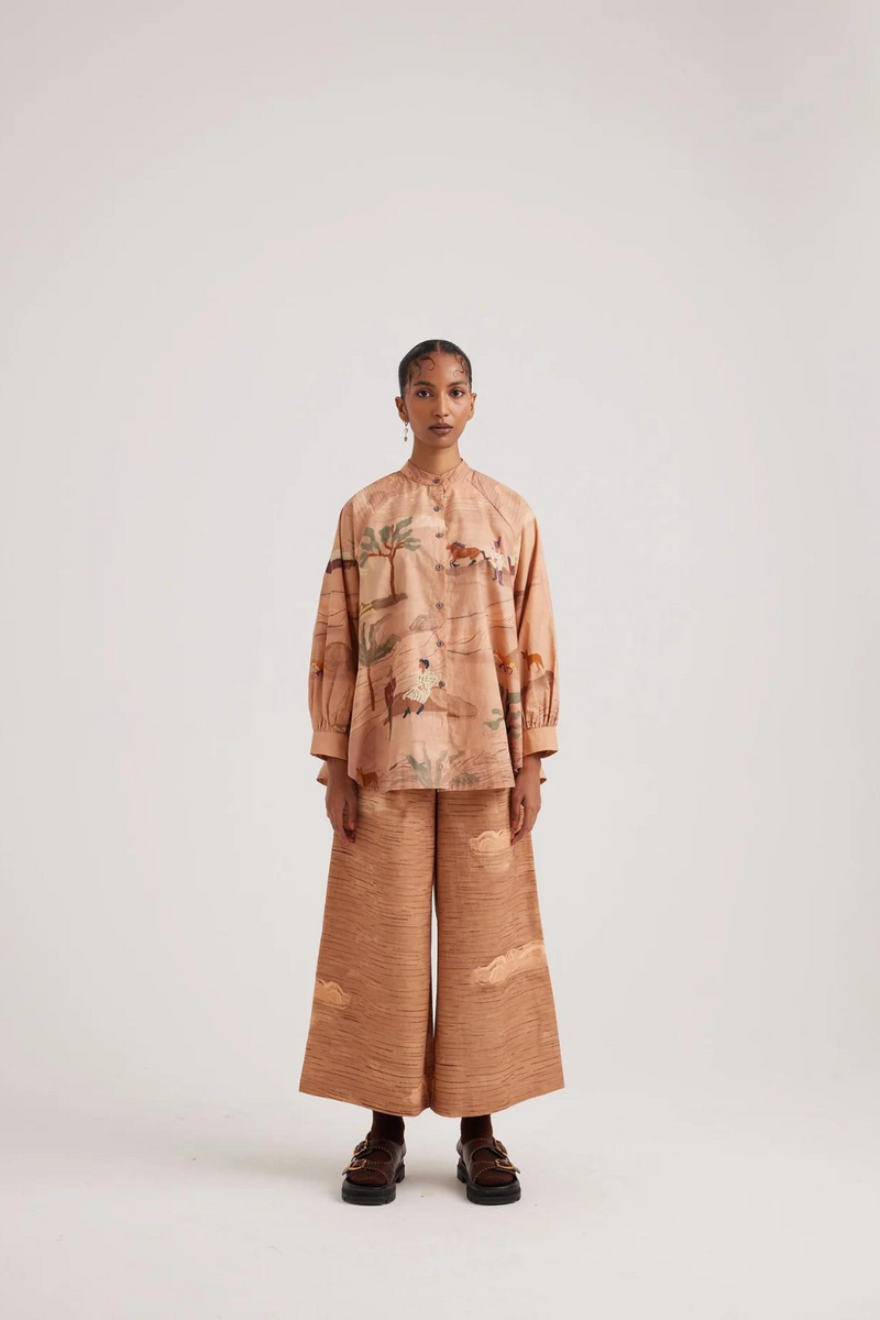 Wide Leg Pants-Derby cotton by CORD for women in Singapore