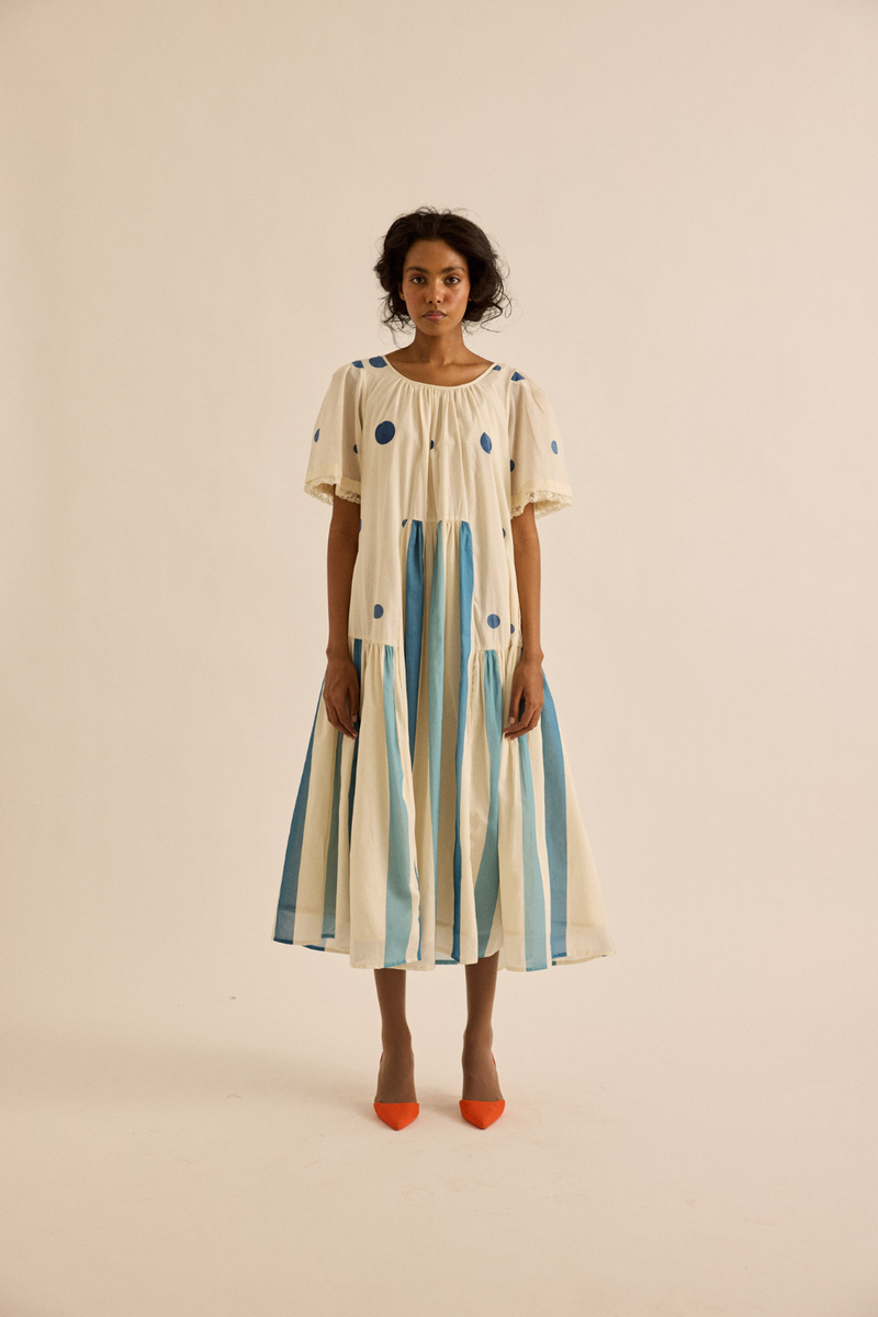 Wild Pine Dress mul dress by Khara Kapas in off-white for women in Singapore