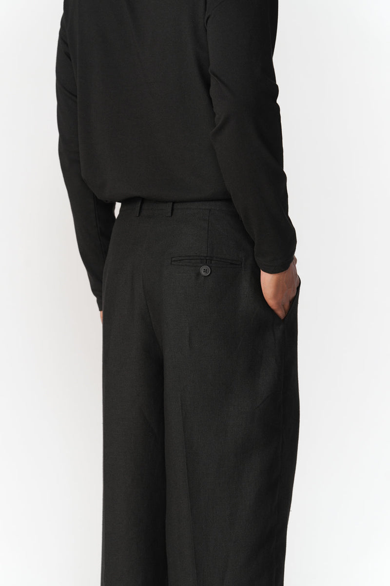 Mid Waist Tapered Pants pant/trouser by Turn Black in black for men in Singapore
