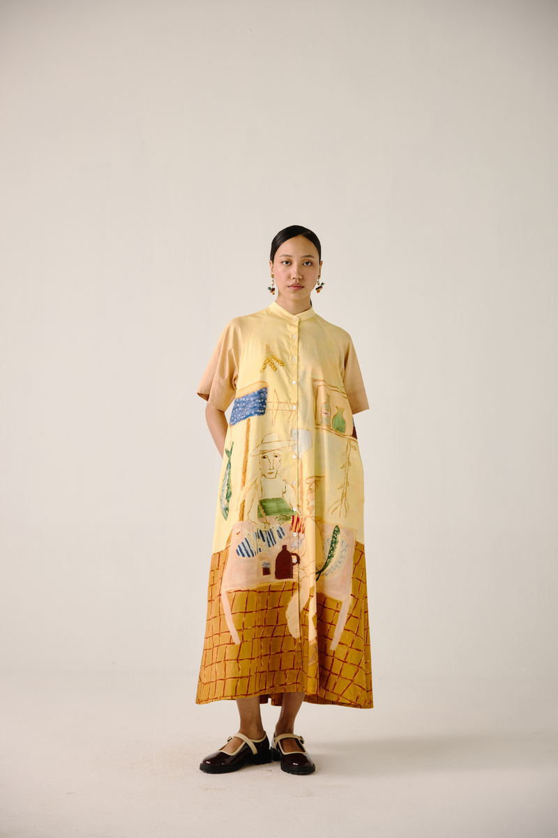 A-Line Long Dress - Fisherman cotton by CORD for women in Singapore